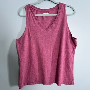 Pact Women's Softspun V-Neck Tank Top in Rosebud (disc) XL EUC